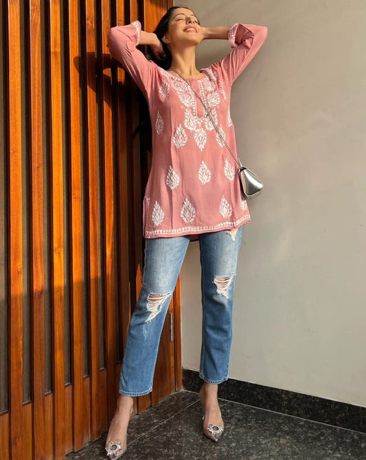 Chikankari Short Kurta